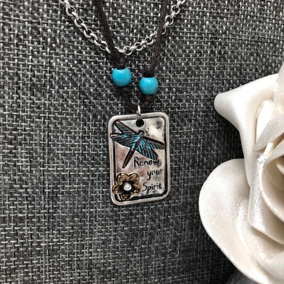 Dragonfly Pendant Necklace & Earring Set - Picture 4 of 5